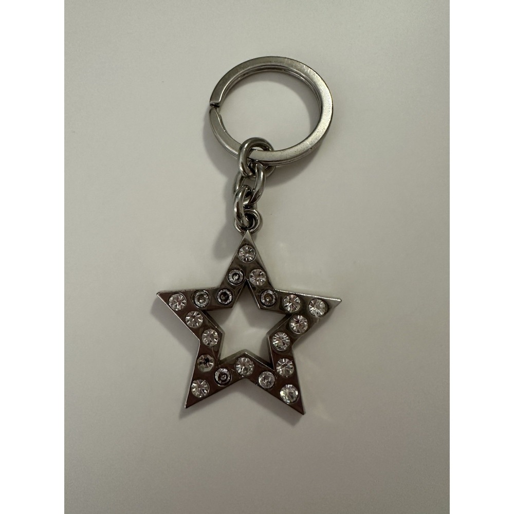 COACH Key Holder Bag Charm Star Shaped Motif Logo Silver Body Only Japan Used